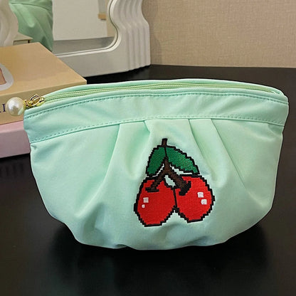 Cherry Embroidery Toiletry Bag