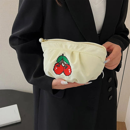 Cherry Embroidery Toiletry Bag