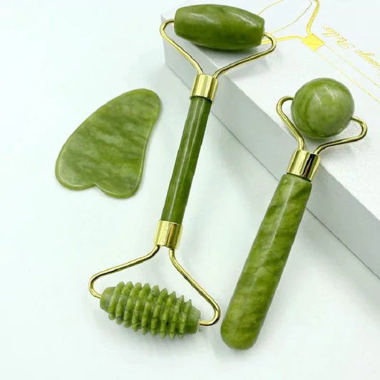 Facial Jade Roller & Gua sha Set