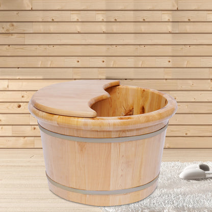 Wooden Barrel Feet Soak Spa With Roller Massage