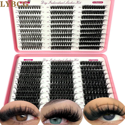 Soft Fluffy Volume Cluster Individual Eyelash Extensions 570Pcs