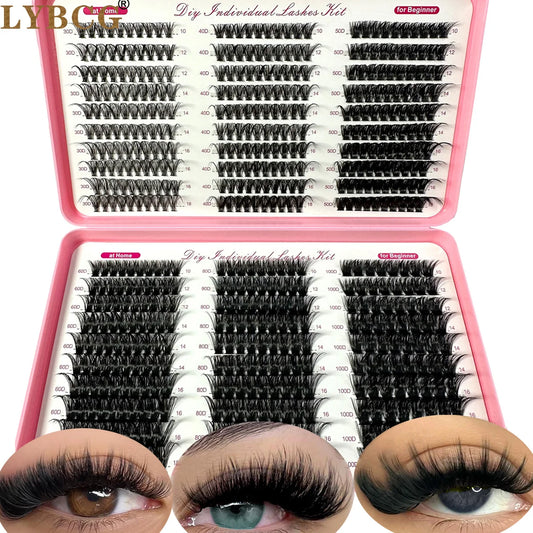 Soft Fluffy Volume Cluster Individual Eyelash Extensions 570Pcs