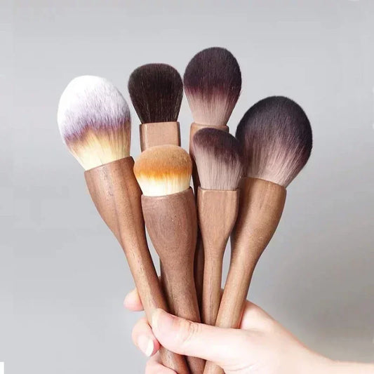 Japanese Raw Wool Walnut Handle Makeup Brush