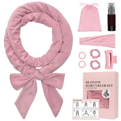 Heatless Sleeping Hair Curling Rod Headband Set