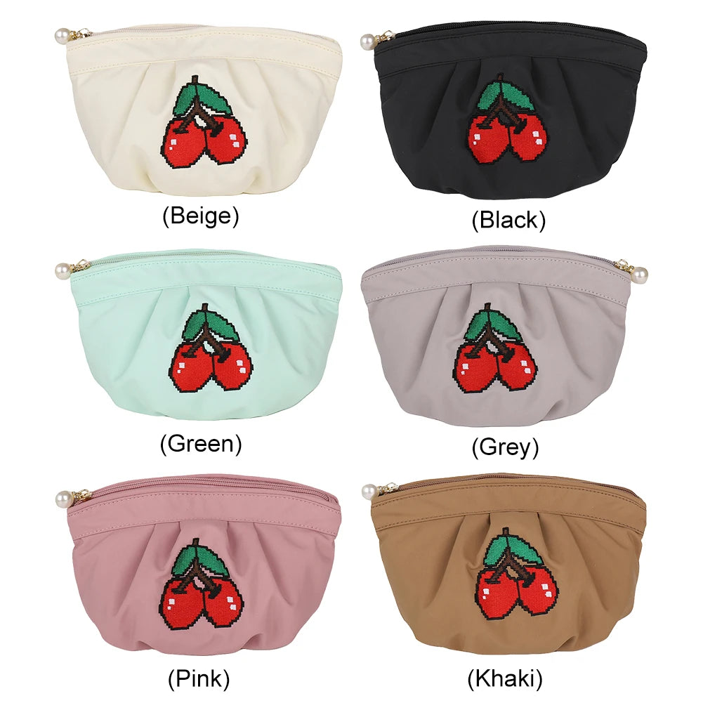 Cherry Embroidery Toiletry Bag