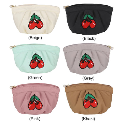 Cherry Embroidery Toiletry Bag