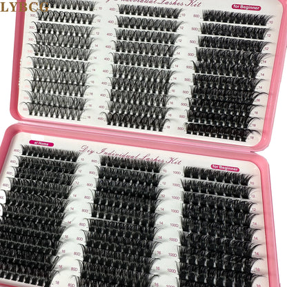 Soft Fluffy Volume Cluster Individual Eyelash Extensions 570Pcs