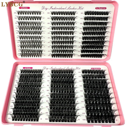 Soft Fluffy Volume Cluster Individual Eyelash Extensions 570Pcs