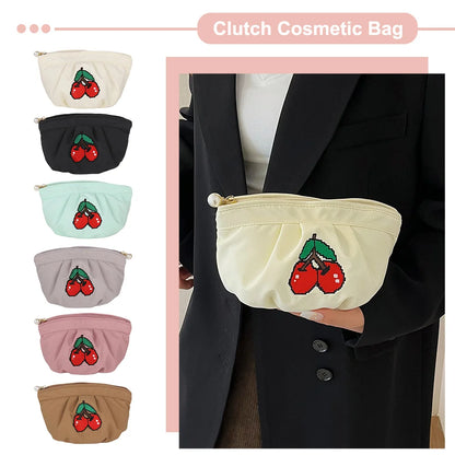 Cherry Embroidery Toiletry Bag