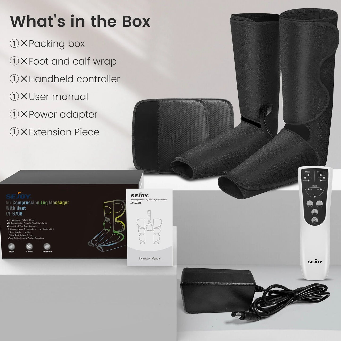 Heated Air Compression Leg & Foot Massager
