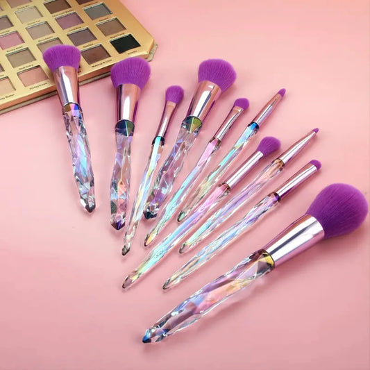 Luxurious Crystal Acrylic Handle Makeup Brush Set