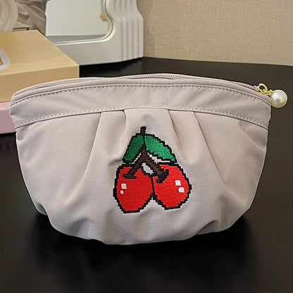 Cherry Embroidery Toiletry Bag