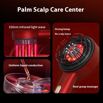 Electric Microcurrent Red Light Scalp & Hair Massage Brush