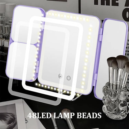 Portable LED Trifold Makeup Mirror