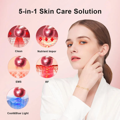 LCD Facial High Frequency Vibration Skin Care Massager