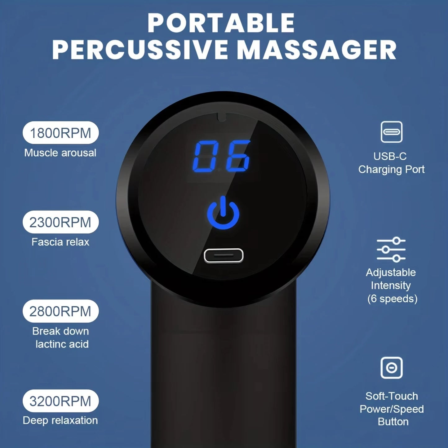 Portable Lightweight Deep Tissue Body Massage Gun