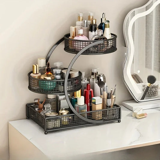 1pc Metal Multi-layer Skincare & Makeup Storage Rack