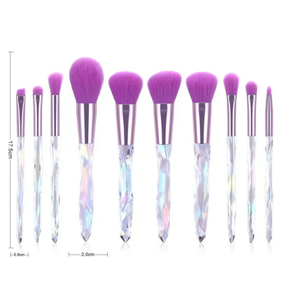 Luxurious Crystal Acrylic Handle Makeup Brush Set